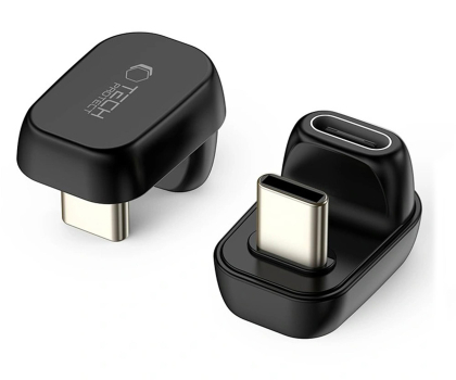 Przejściówka Tech-Protect ULTRABOOST AA04 ANGLE ADAPTER TYPE-C BLACK